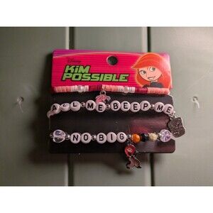 Kim Possible Trio beaded bracelet set Disney Channel TV Show